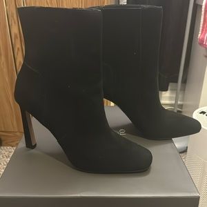Black suede booties
